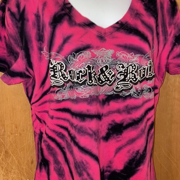 Panhandle Slim t-shirt! EUC! SizeXL! Beaded front and back! Pink/Black! - Picture 2 of 5